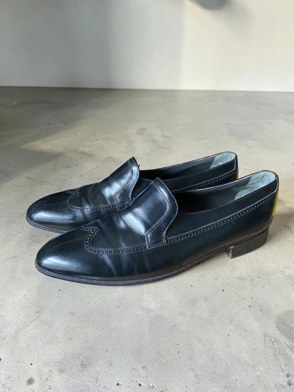 Bally Men Loafers 10 D Slip On Black Leather Parawet Vintage Graham Swiss Dress
